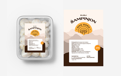 OPG Gora - Mushroom Logo + Label Design #3 brand identity champignon food label label label design logo logo design modern mushroom mushroom label mushrooms mushrooms label product label