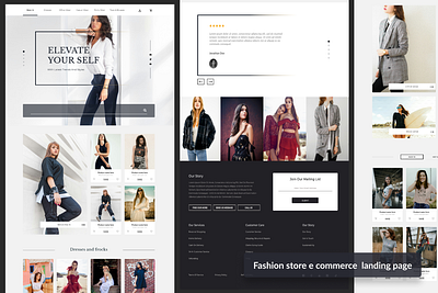 Clothing store e commerce web app landing page UI clean clothing dark e commerce fashion landing luxury modern online page shop store style ui ux web web app web ui women fashion