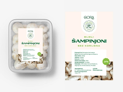 OPG Gora - Final Mushroom Logo + Label Design abstract brand identity food label food packaging label label design logo logo design modern mushroom mushroom label mushrooms mushrooms label packaging packaging design packaging label product label