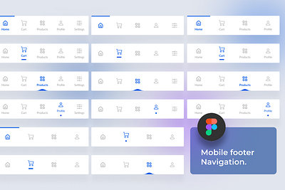 Mobile footer bar UI design component figma footer menu menu menu bar mobile footer bar mobile ui navigation ui ui ki ui kit ux