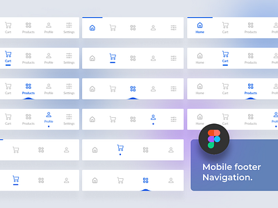 Mobile footer bar UI design component figma footer menu menu menu bar mobile footer bar mobile ui navigation ui ui ki ui kit ux