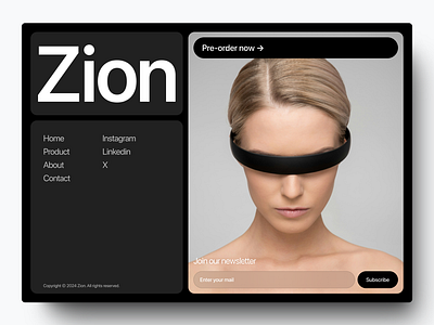 Zion - Footer Design branding design footer graphic design landing page product tech ui web design website