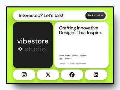 Vibestore.Studio - Footer Design agency branding design footer graphic design landing page studio ui web design