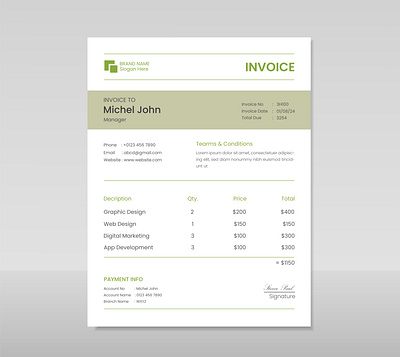 Minimal Invoice Design. corporate invoice invoice invoice design invoice design template invoices minimal invoice design