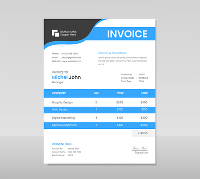 Modern Invoice Design. corporate invoice invoice invoices modern design modern invoice design modern invoices unique invoice