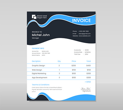 Modern Invoice Design. business corporate invoice creative eye cathching invoice invoice invoice design invoice design template invoice design temple design invoices modern invoice