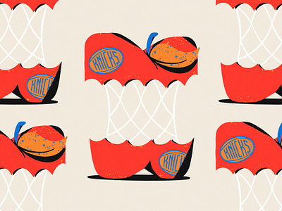 Big Apple Basketball all the pretty colors apple basketball food fruit illustration knicks nathan walker new york nyc