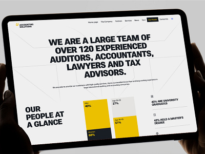Website for a financial company about the company accounting ai generate graphic charts colorful design consulting corporate website creative website finance powerful composition redesign website statistics tax ui web designer website website design