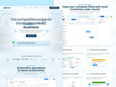 Website Design for Breezy Platform crm framer hvac landing page saas software ui design ux web design web development website