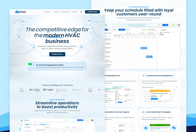 Website Design for Breezy Platform crm framer hvac landing page saas software ui design ux web design web development website