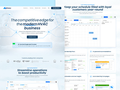 Website Design for Breezy Platform crm framer hvac landing page saas software ui design ux web design web development website