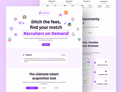 Passivae - Recruiting Landing Page landing page landing page design recruiting recruiting landing page ui ui design ux design uxui design