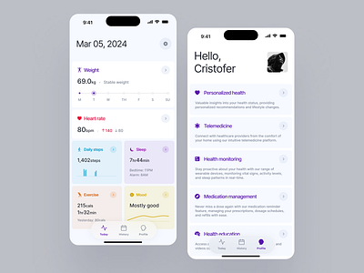 Health App app app design clean figma health app medical app minimal product design ui ui design white