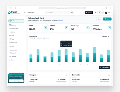 StroX - Decentralized Storage Solution dashboard design ui ux web web design