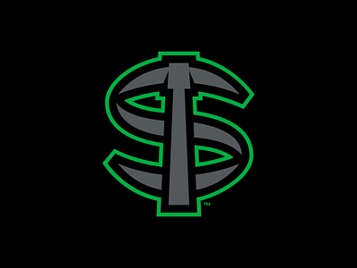 Tri-State Coal Cats (TS Logo) baseball logo monogram pickaxe sports