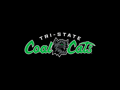 Tri-State Coal Cats (Lockup Logo) baseball cats coal lettering logo mascot sports wordmark