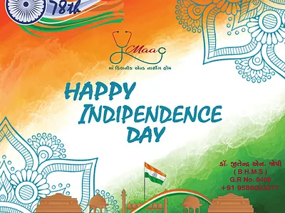 Maa clinic indipendence day post branding design eye catching graphic design psd