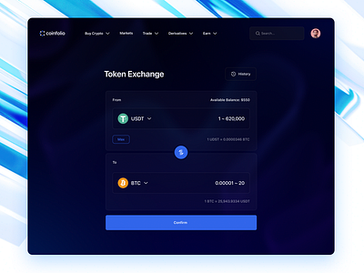 Crypto Token Exchange Web app branding design graphic design illustration logo typography ui ux vector