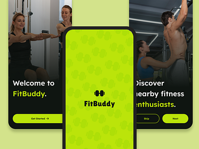 FitBuddy mobile app design- Gym Buddy Finder app design gym app gym buddy app mobile app design product design saas ui ui design user experience user interface ux design web design website design