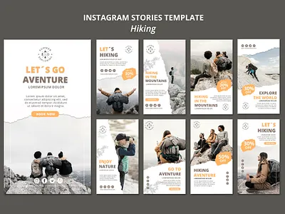 Hiking Website Social Media Templates ai website branding design ui ux website design