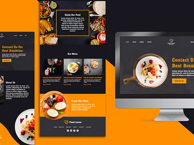 Food Lover Website Design ai website black branding design website design