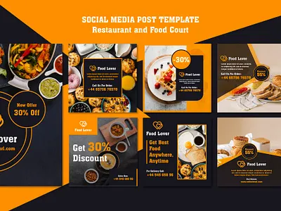 Food Lover Social Media Templates ai website attractive black branding design illustration logo ui ux website design