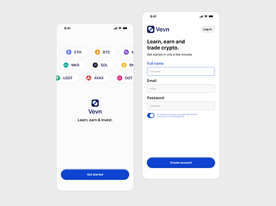 Sign in screen - crypto app design graphic design ui