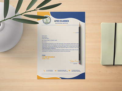 Apex Classes letterhead branding design education eye catching graphic design letterhead psd