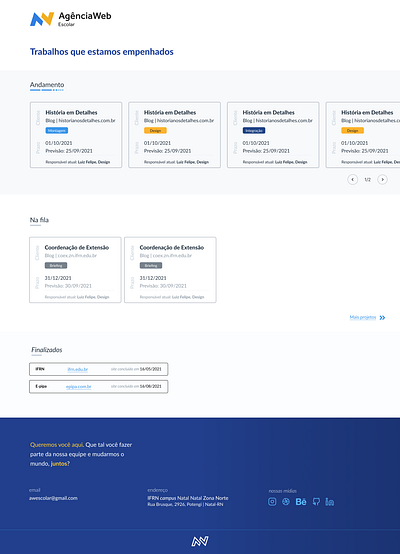 Demandas AWE design ifrn interface web jobs scholar ui ux web web design