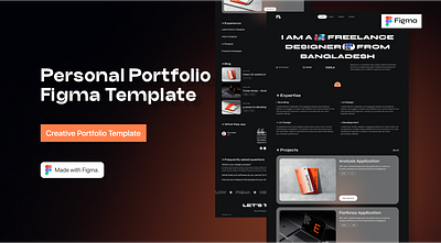 Personal Portfolio Website in Figma designer landing page personal website portfolio ui ux user interface web designer website website design