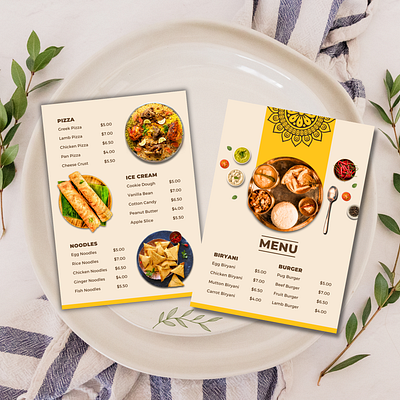 Food Menu Mock-Ups app branding canva digitalproducts graphic design logo mockup motion graphics ui ux