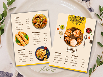 Food Menu Mock-Ups app branding canva digitalproducts graphic design logo mockup motion graphics ui ux