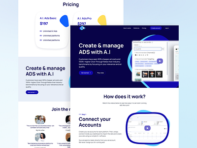 VRS - Landing page design ads manager ads website ai artificial intelligence business landing page business website hero sections homepage design landing page pricing testimonials ui uidesign uidesing uiinspiration ux ux ui design webdesign website design