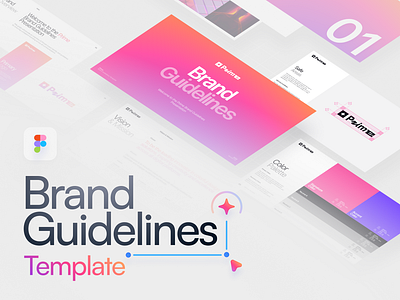 💌 Prime Brand Guidelines • Template brand branding colorful deck design document figma gradient guidelines identity indesign kit logo pitch presentation prime slides template ui visual