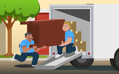 Moving day character illustration spot illustration