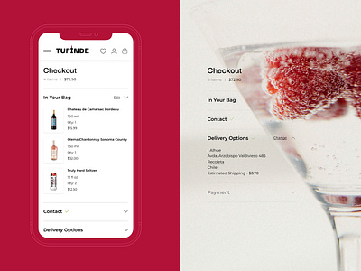Checkout Tufinde beer checkout e commerce items landing page mobile design pricing products store table ui uiux ux webdesign website wine