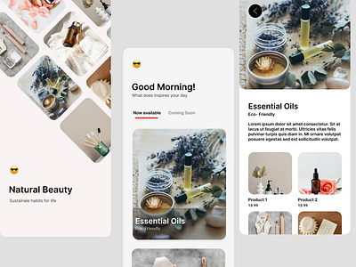 E-Commerce Nature Cosmetic Store app branding design ecommerce app graphic design minimal mobile app ui ui design user experience design ux