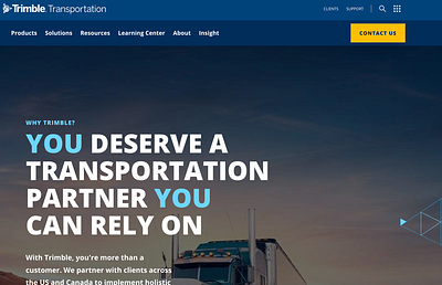 Trimble Transportation Landing Pages landing page trimble website wordpress