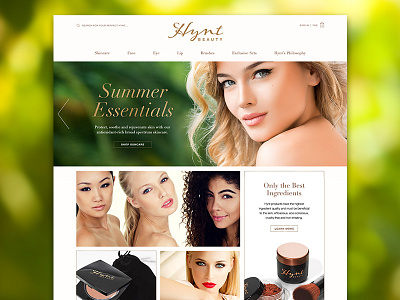 Hynt Beauty design ecommerce landing responsive store ui