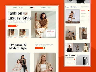 E-commerce Fashion Landing Page Design dailyui design designinspiration dribbble e commerce e commerce fashion landing page fashion figma design figma designer figma website designer interface design landing page landing page design ui ui ux design uidesign uiux uxui design website design website ui design