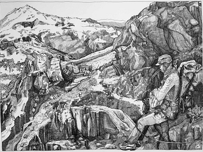 Alpinist on Mt. Shuksan illustration