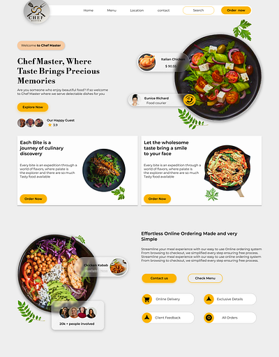 CHEF MASTER _A food website branding typography ui ux web design