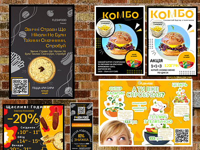 Fast food posters advertising design branding design flyer graphic design logo marketing plan posters ui