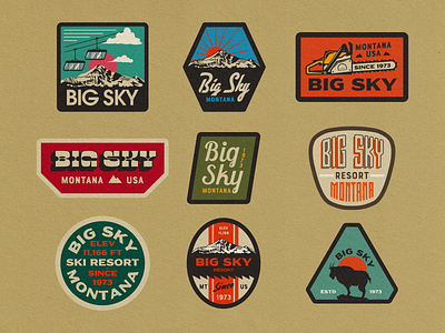 Big Sky Resort apparel badge branding design graphic design illustration outdoors patch screenprint vector vintage