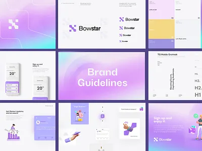Bowstar - Brand identity and brand guidelines 2024 branding trend dribble brand guidelines brand identity logo design tech company branding dribble ui