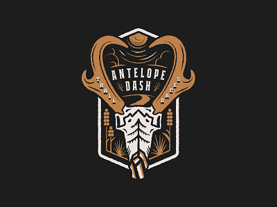 Antelope Dash Trail Races 2024 antelope apparel design illustration lockup logo mountains natural