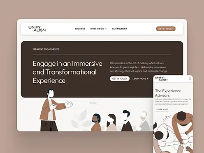 Unify Align | Service pages agency animation branding graphic design human illustration logo people illustration speaking ui web design