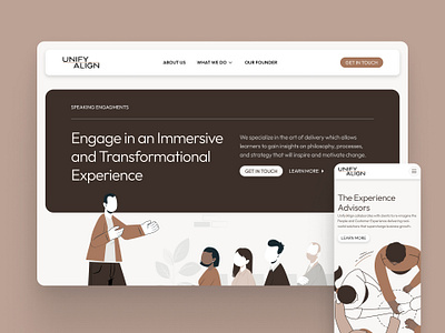 Unify Align | Service pages agency animation branding graphic design human illustration logo people illustration speaking ui web design