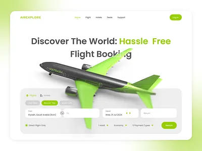 Sleek Flight Booking Interface - Airexplore bookingsystem cleandesign creativedesign flightbooking interfacedesign landingpage moderndesign omaribnnur omarnurdsg piximbond productdesign responsivedesign travel ui uidesign uiuxdesign ux webdesign webinterface