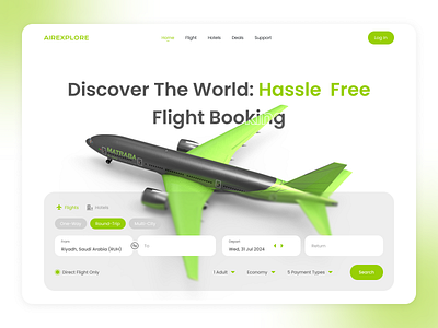 Sleek Flight Booking Interface - Airexplore bookingsystem cleandesign creativedesign flightbooking interfacedesign landingpage moderndesign omaribnnur omarnurdsg piximbond productdesign responsivedesign travel ui uidesign uiuxdesign ux webdesign webinterface